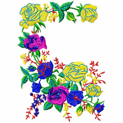 Flowers And Tree Embroidery Design 7